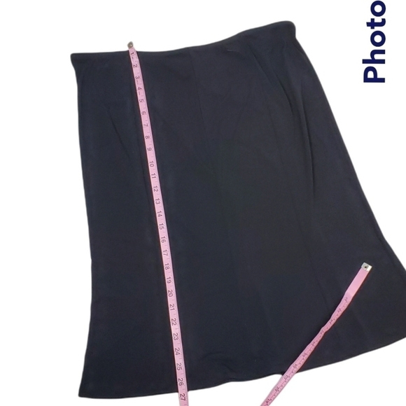 BLACK A-Line Apostrophe Stretch Skirt Size XL - Picture 5 of 7